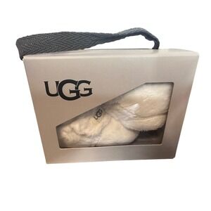 New UGG XS 0/1 Bixbee White Faux Shearling Infant Booties Slippers